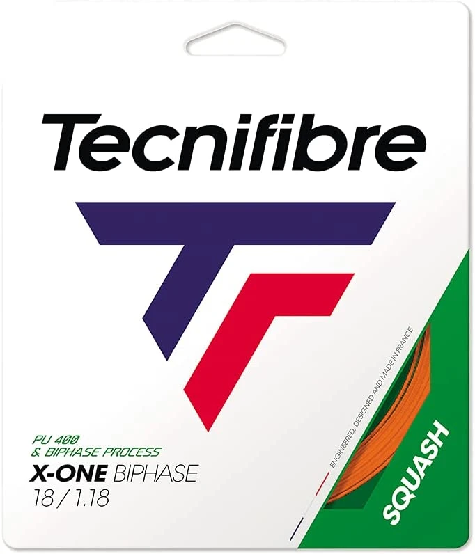 Tecnifibre X-One Biphase Orange 1.18 Set – Squash String 1 Tecnifibre X-One Biphase Orange 1.18 Set – Squash String