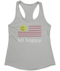 Teelaunch Hit Happy USA - Racerback Tank -NIKE shop Hit Happy USA Racerback Tank Silver Mockup png