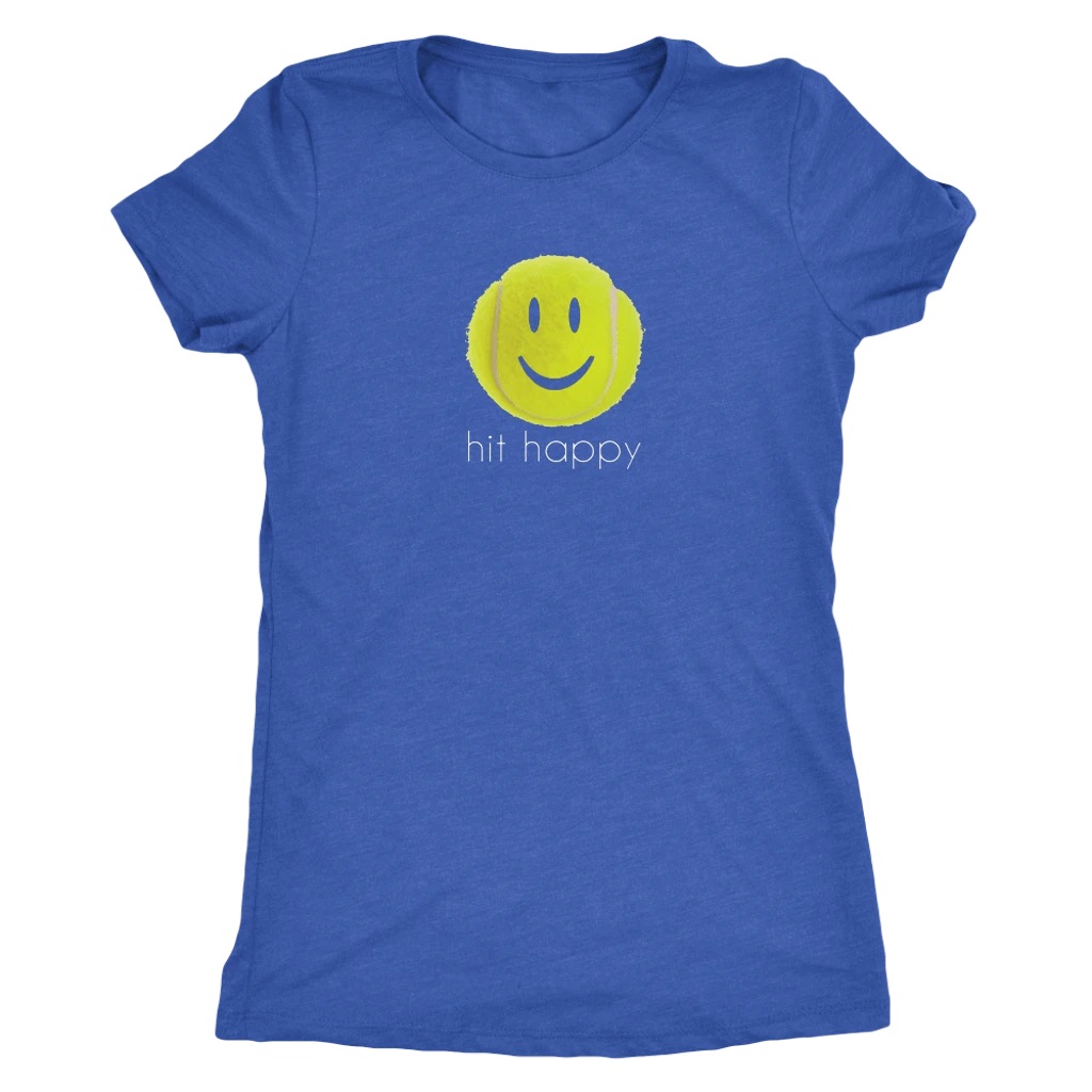 Teelaunch Hit Happy Tennis - Women's Next Level Triblend T-Shirt 3 Teelaunch Hit Happy Tennis - Women's Next Level Triblend T-Shirt - Image 3