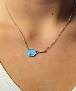 Tennis Happies Sleek Tennis Racket Necklace -NIKE shop blue tennis necklace chest scaled