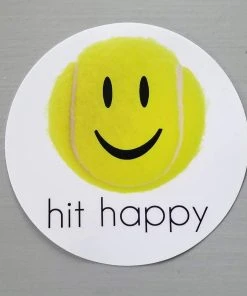 White Hit Happy Tennis Car Magnet