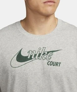 Nike Court Dri-Fit Swoosh Grey – Mens Shirt -NIKE shop nikecourt dri fit swoosh tennis t shirt 13DMRt