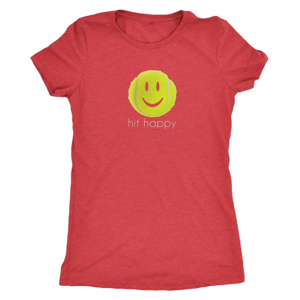 Teelaunch Hit Happy Tennis - Women's Next Level Triblend T-Shirt 2 Teelaunch Hit Happy Tennis - Women's Next Level Triblend T-Shirt - Image 2