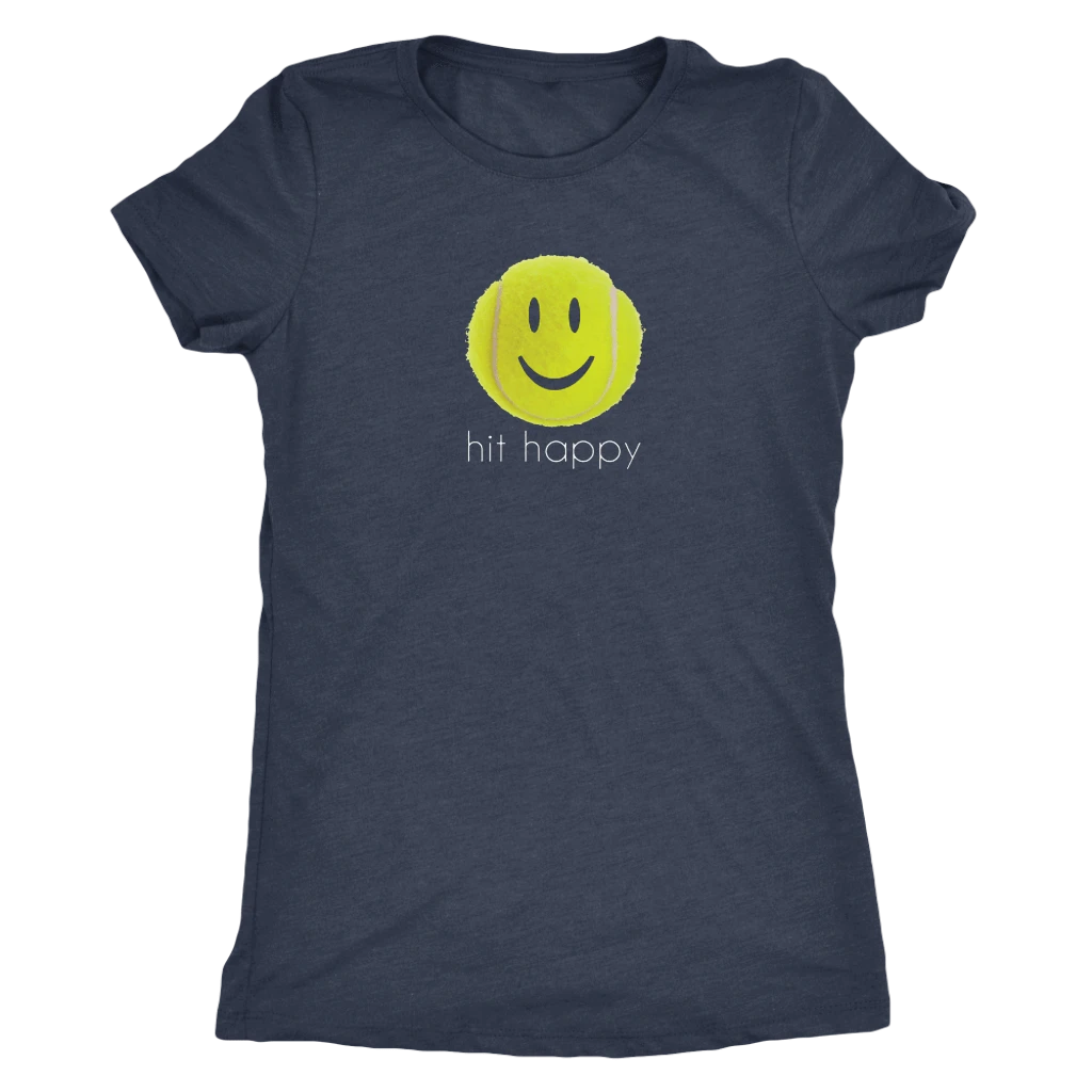 Teelaunch Hit Happy Tennis - Women's Next Level Triblend T-Shirt 4 Teelaunch Hit Happy Tennis - Women's Next Level Triblend T-Shirt - Image 4