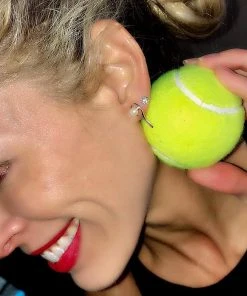 Hit Happy Tennis Sterling Silver Tennis Racket Earrings With Freshwater Pearls